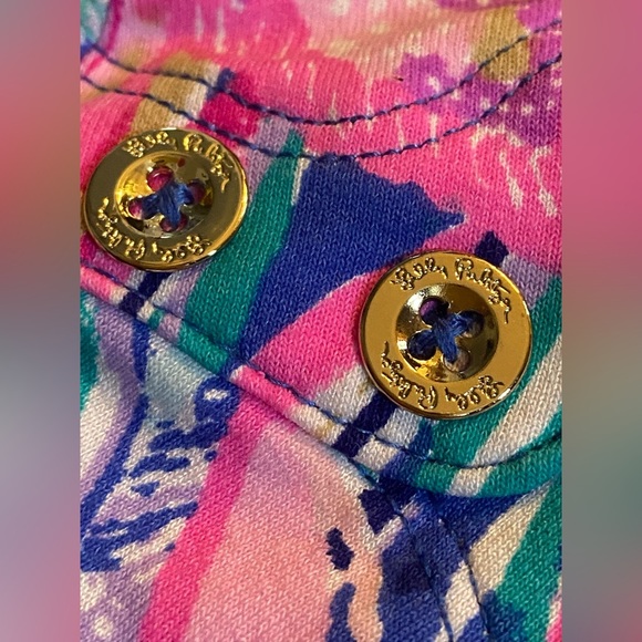 Lilly Pulitzer Pineapple Print Stretch Sophie Sheath Dress Pink Blue SZ L (8-10) - Picture 5 of 8